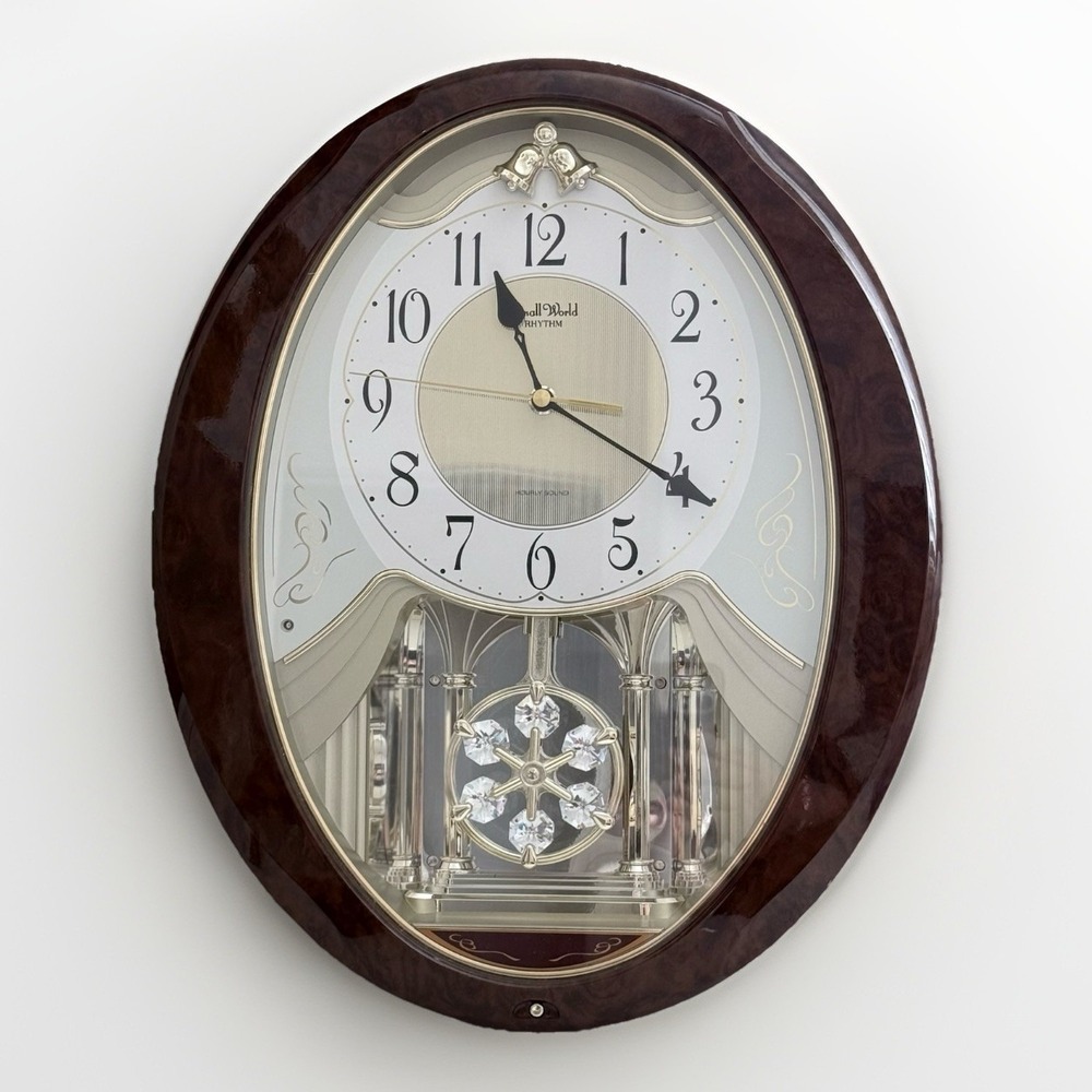 Small World Rhythm Joyful Snowflake Walnut Sound & Movement Clock *PARTS READ